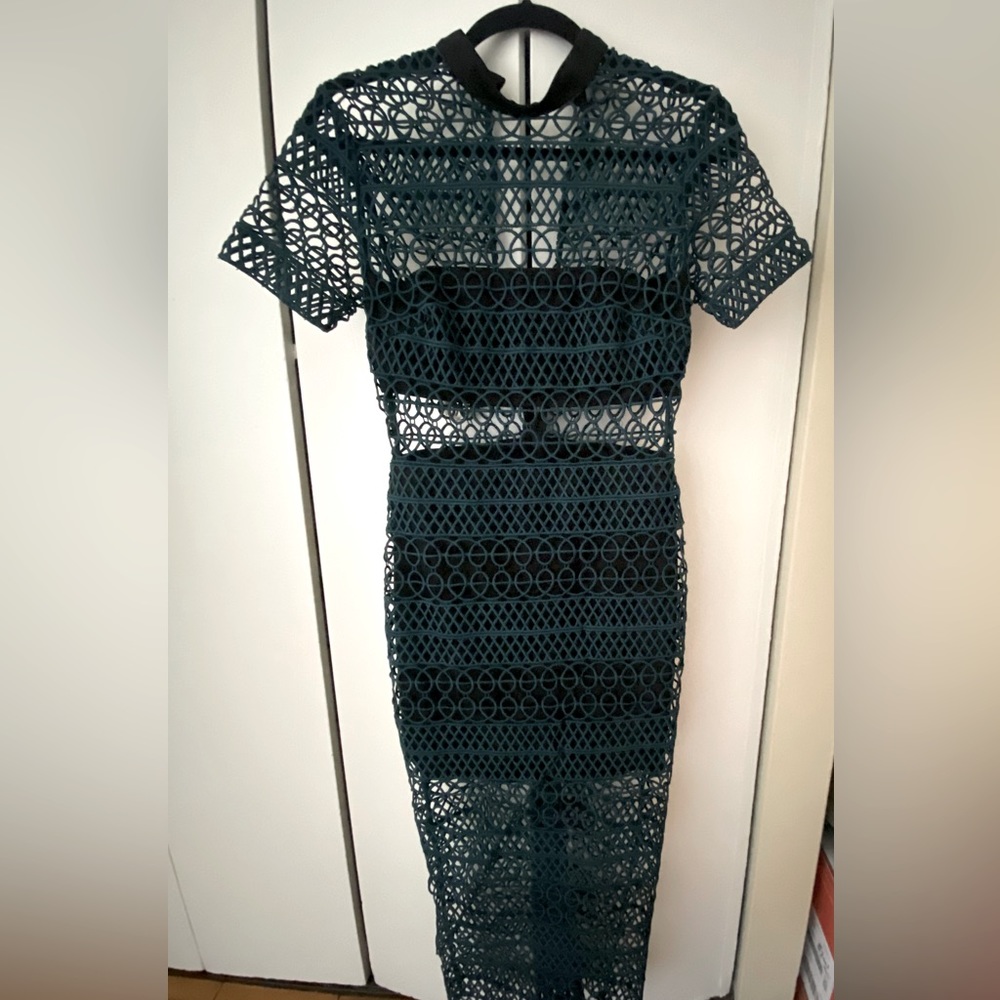 Self-portrait women high neck column dress, Size 6